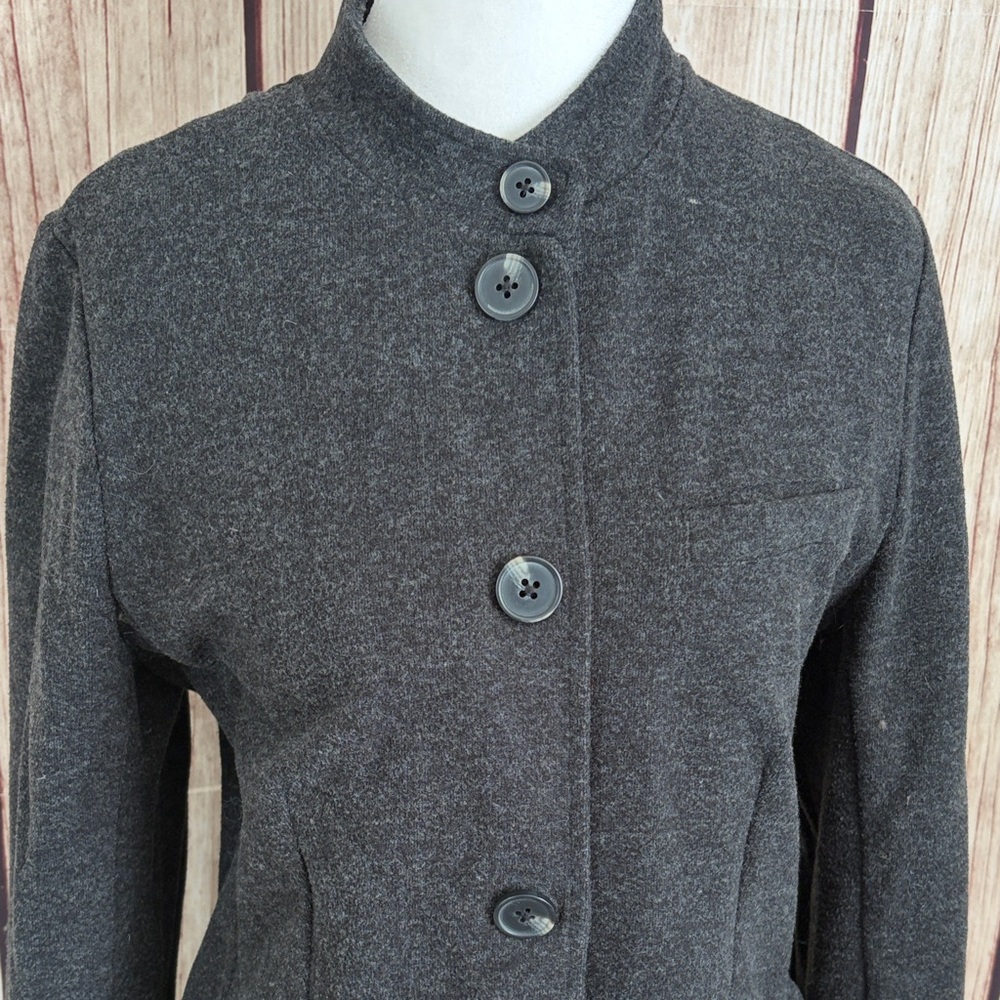 *Banana Republic Charcoal Mock Neck Blazer Size Medium - Picture 3 of 7